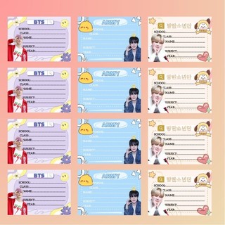 SET NHÃN VỞ BTS - set 12 nhãn vở