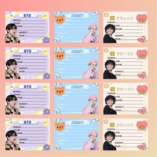 SET NHÃN VỞ BTS - set 12 nhãn vở