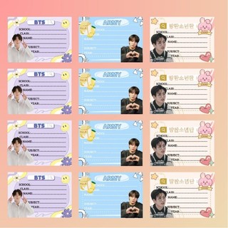 SET NHÃN VỞ BTS - set 12 nhãn vở