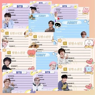 SET NHÃN VỞ BTS - set 12 nhãn vở
