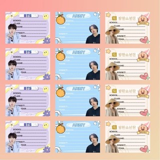 SET NHÃN VỞ BTS - set 12 nhãn vở