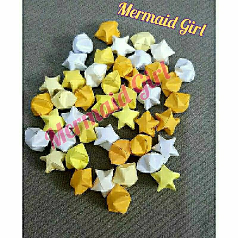Set 100 sao giấy gấp sẵn màu gradient