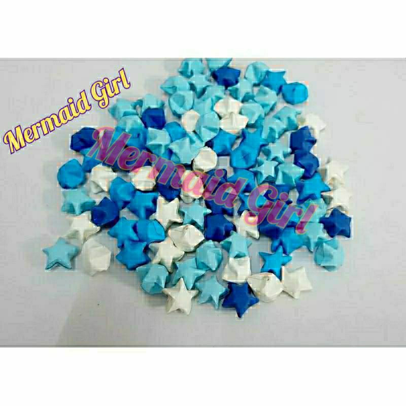 Set 100 sao giấy gấp sẵn màu gradient