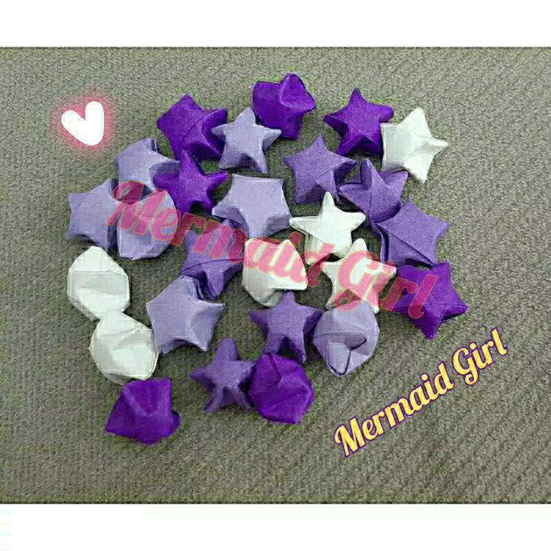 Set 100 sao giấy gấp sẵn màu gradient