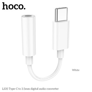 Cáp chuyển đổi âm thanh kỹ thuật số hoco ls35, chuyển đổi type-c sang 3.5mm, dây dài 82mm.