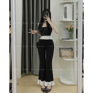 Set áo ống quần loe bèo thun