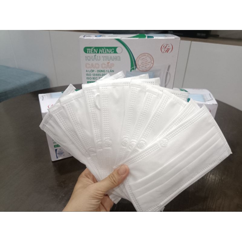 Combo 50 Chiếc Khẩu Trang Y Tế Tiến Hùng - 4 Lớp Kháng Khuẩn - Chống Bụi - 4 Màu