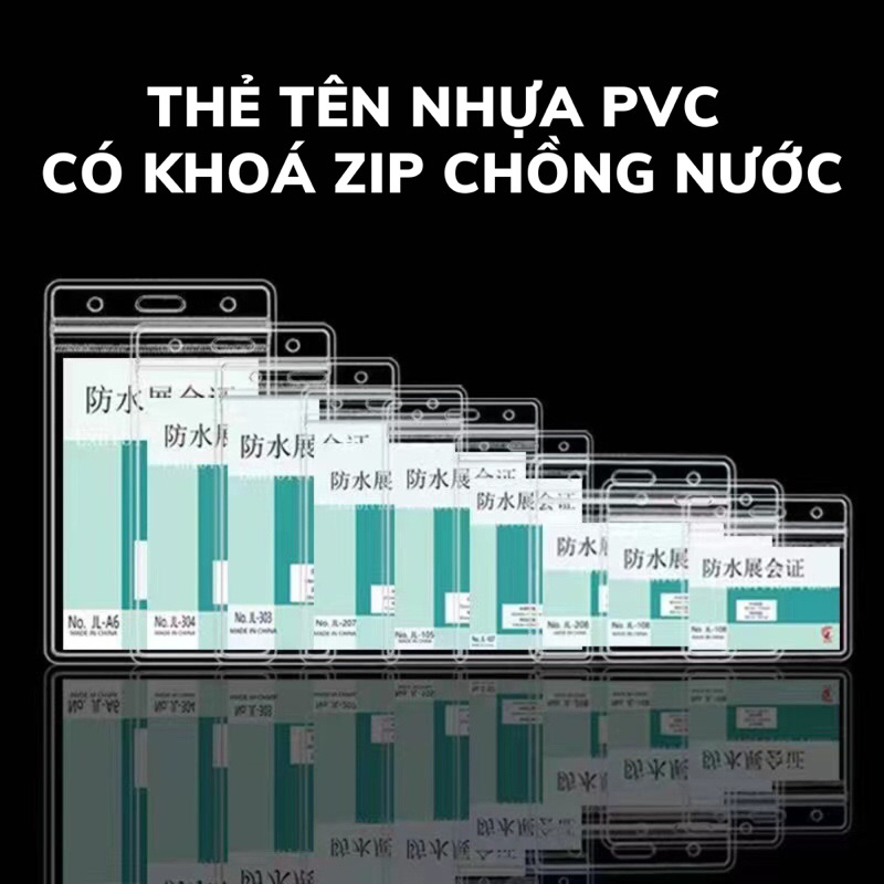 Thẻ tên nhựa PVC có khoá zip chống nước