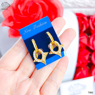 Bông tai 2 lớp cánh nhọn đính đá cao cấp Orin T885