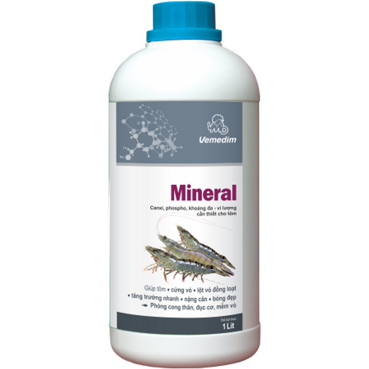 Mineral (tôm) - CHAI 1 LÍT - Canxi, Phospho, khoáng đa - vi lượng cần thiết cho tôm