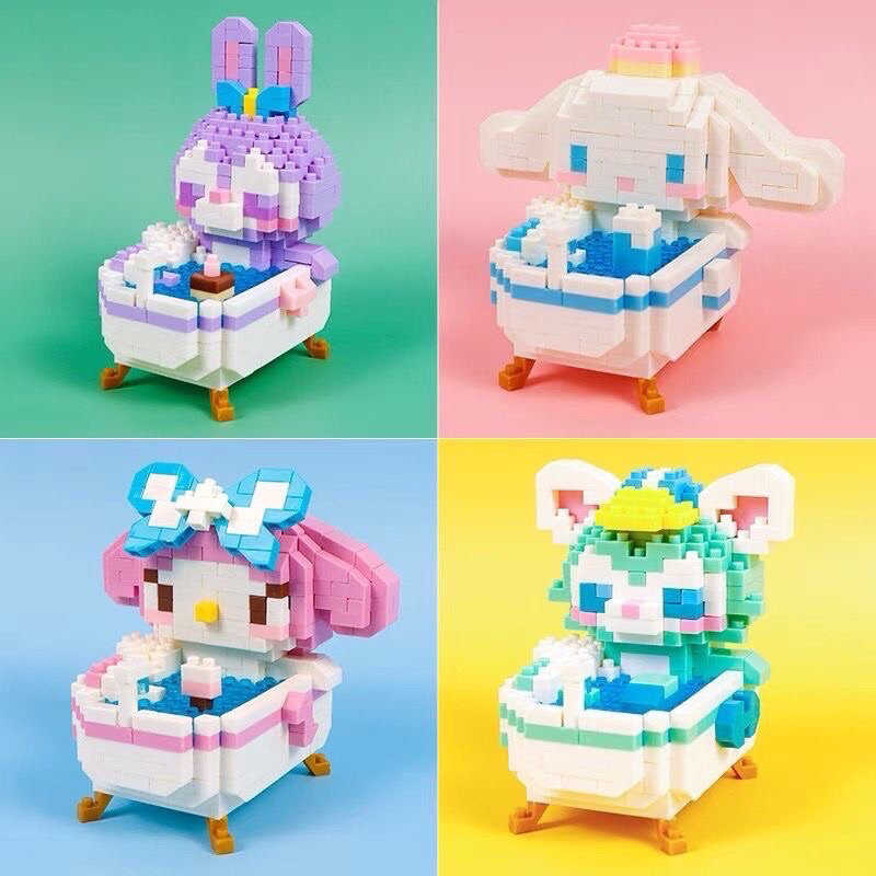 Đồ chơi lắp ráp mô hình Set Bồn Tắm 3D cực yêu nhiều nhân vật Doraemon Cinnamoroll Stich Totoro Yoshi