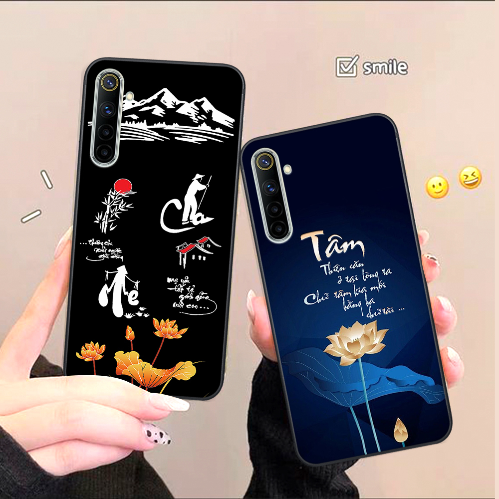 Ốp lưng Realme 6 / 6 PRO mẫu hình chữ LỘC- TÂM AN VẠN SỰ - HOA SEN