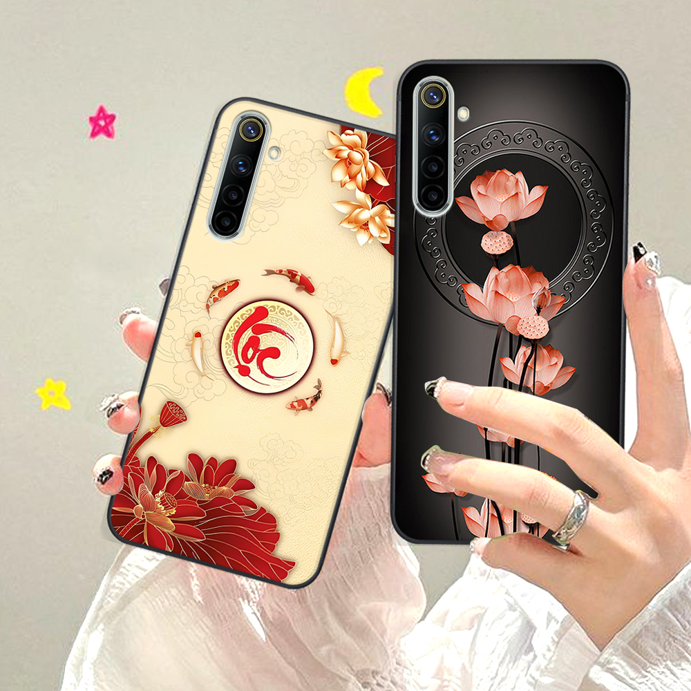 Ốp lưng Realme 6 / 6 PRO mẫu hình chữ LỘC- TÂM AN VẠN SỰ - HOA SEN