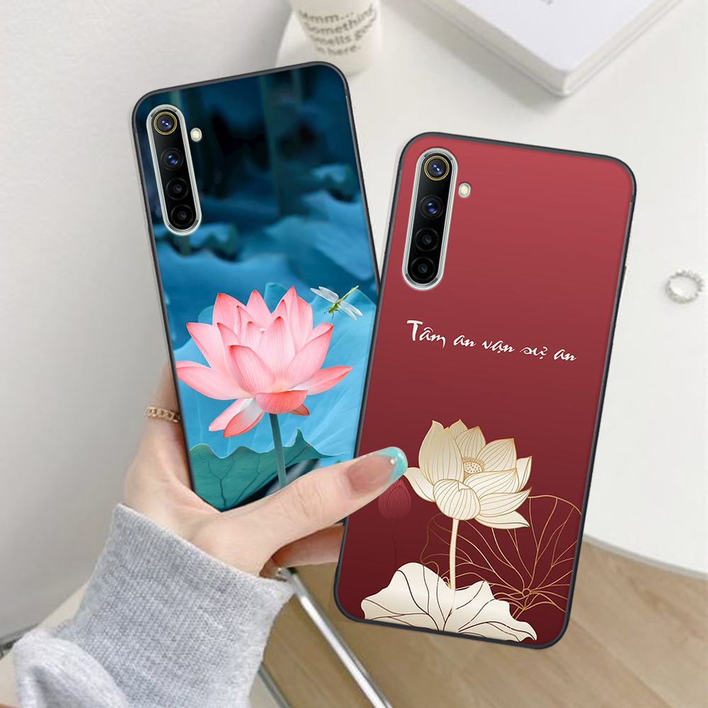 Ốp lưng Realme 6 / 6 PRO mẫu hình chữ LỘC- TÂM AN VẠN SỰ - HOA SEN