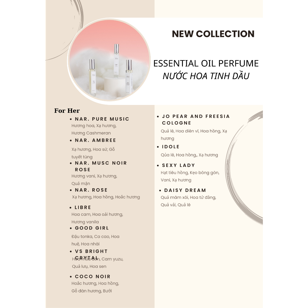 Nước Hoa Nữ HantinB’shop - Extrait De Pafum Sành Điệu Sang Trọng Lưu Hương 8-12 Tiếng 10ML