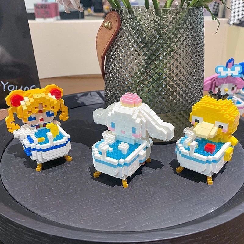 Đồ chơi lắp ráp mô hình Set Bồn Tắm 3D cực yêu nhiều nhân vật Doraemon Cinnamoroll Stich Totoro Yoshi