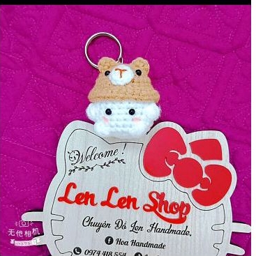 Móc khóa bé nấm cute bằng len