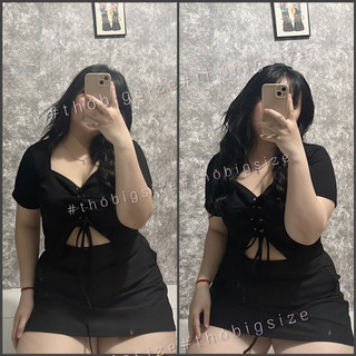 Áo kiểu bigsize đan dây trước ngực siêu sexy 60-90kg
