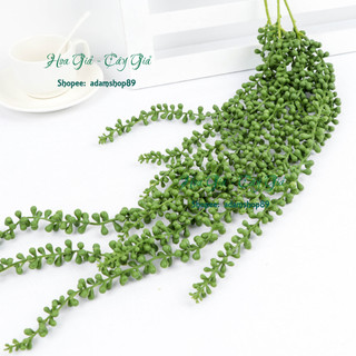 Cành rủ lộc vừng giả nhựa dài 75cm 3 nhánh lá dùng trang trí nhà cửa giỏ dây leo