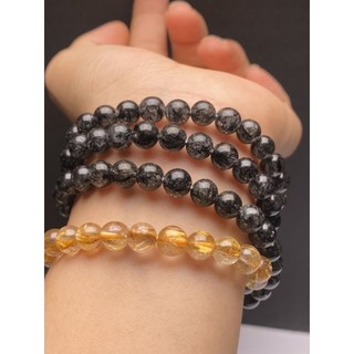 Vòng tay thạch anh tóc đen 6li