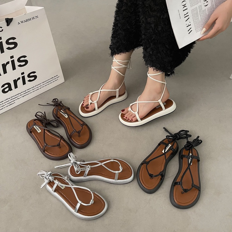 SANDAL DÂY CHÉO ĐỘN ĐẾ CAO 3CM 🌎
