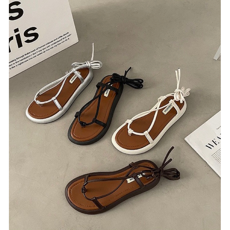 SANDAL DÂY CHÉO ĐỘN ĐẾ CAO 3CM 🌎