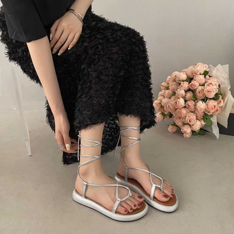 SANDAL DÂY CHÉO ĐỘN ĐẾ CAO 3CM 🌎