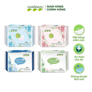 Băng vệ sinh Hữu Cơ Nateen Bỉ siêu mỏng cánh ngày đêm 10 miếng