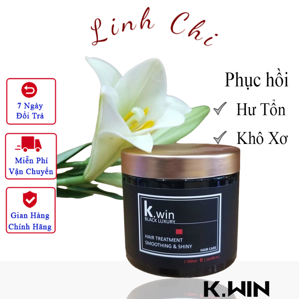 Kem Ủ Tóc Phục Hồi Tóc Hư Tổn K.win luxury smoothing and shiny 500ml. Hấp Tóc Argan Siêu Mềm Mượt