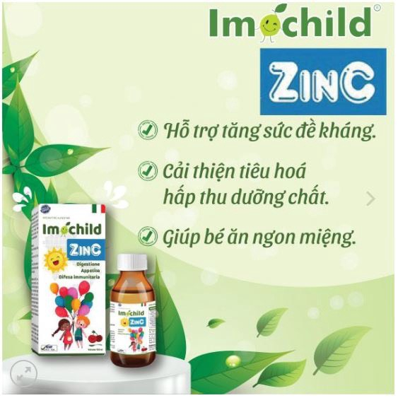 (+QUÀ TẶNG) Siro imochild Zin C bố sung kẽm và vi chất cho bé, kích thích ăn ngon, tăng đề kháng, hấp thu dưỡng chất
