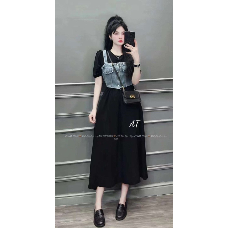 Set váy kèm yếm bò