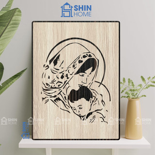Tranh Treo Tường Gỗ Đức Mẹ Maria [SH01] - Phong Cách Vintage Cổ Điển, Sang Trọng, Đẳng Cấp