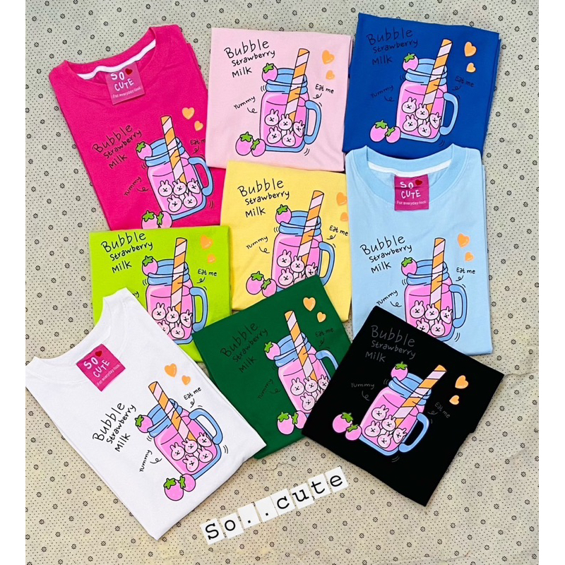 ❤️ 𝙎𝙊 𝘾𝙐𝙏𝙀❤️Áo Thun Hãng Socute Thái Lan Form OverSize - Bubble - 75kg Vừa