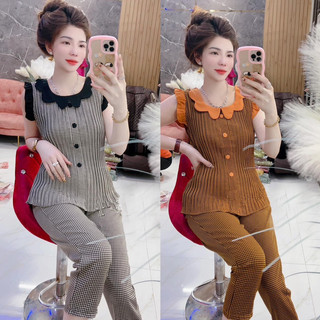 Đồ bộ quần dài tay cánh tiên lụa mango nữ bigsize đến 78kg, đồ ngủ bigsize nữ