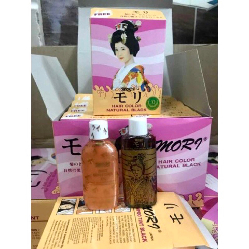 Thuốc gội nhuộm tóc đen MORI Thailand - Hàng Chính Hãng