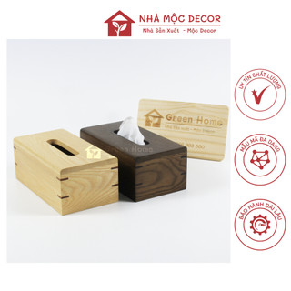 Hộp đựng khăn giấy bằng gỗ tần bì tự nhiên, hộp đựng cao cấp cho khăn giấy kích thước tối đa 200x100mm