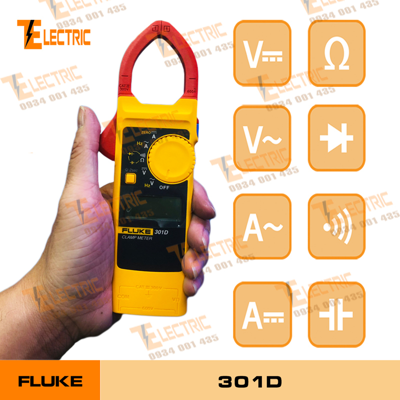 Fluke 301D Ampe Kìm Đo Dòng Điện AC DC 600A