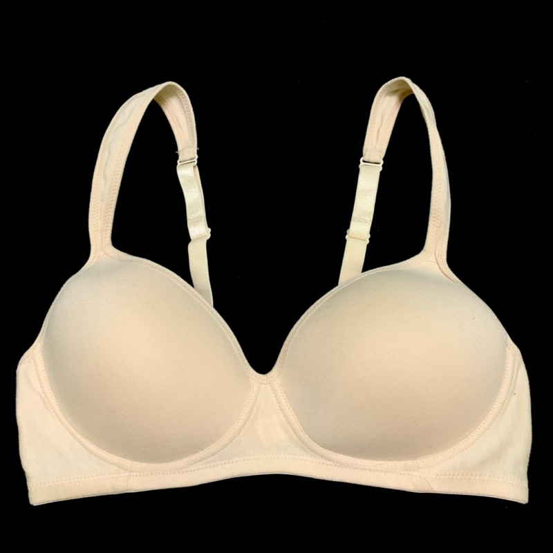 34C Áo Lót Ngực Bra Không Gọng Mút Vừa Cotton LA VORA Hàng Xuất Hàn Xịn Cao Cấp Chất Mịn Thoáng Siêu Đẹp Nude