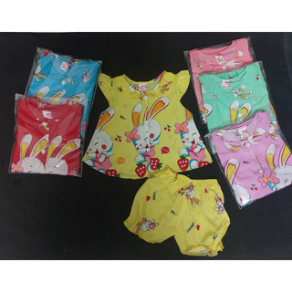 Combo 3 bộ tole khuy giữa bé gái