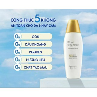 55g Sữa chống nắng dưỡng da trắng mịn Sunplay Skin Aqua Clear White SPF 50+ PA+++