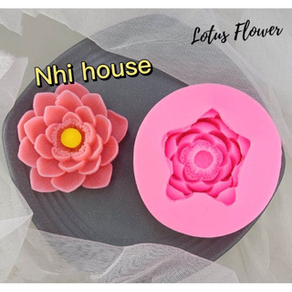 Khuôn silicon 4D hình hoa sen cánh nở