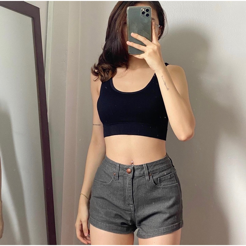 QUẦN SHORT JEANS XÁM