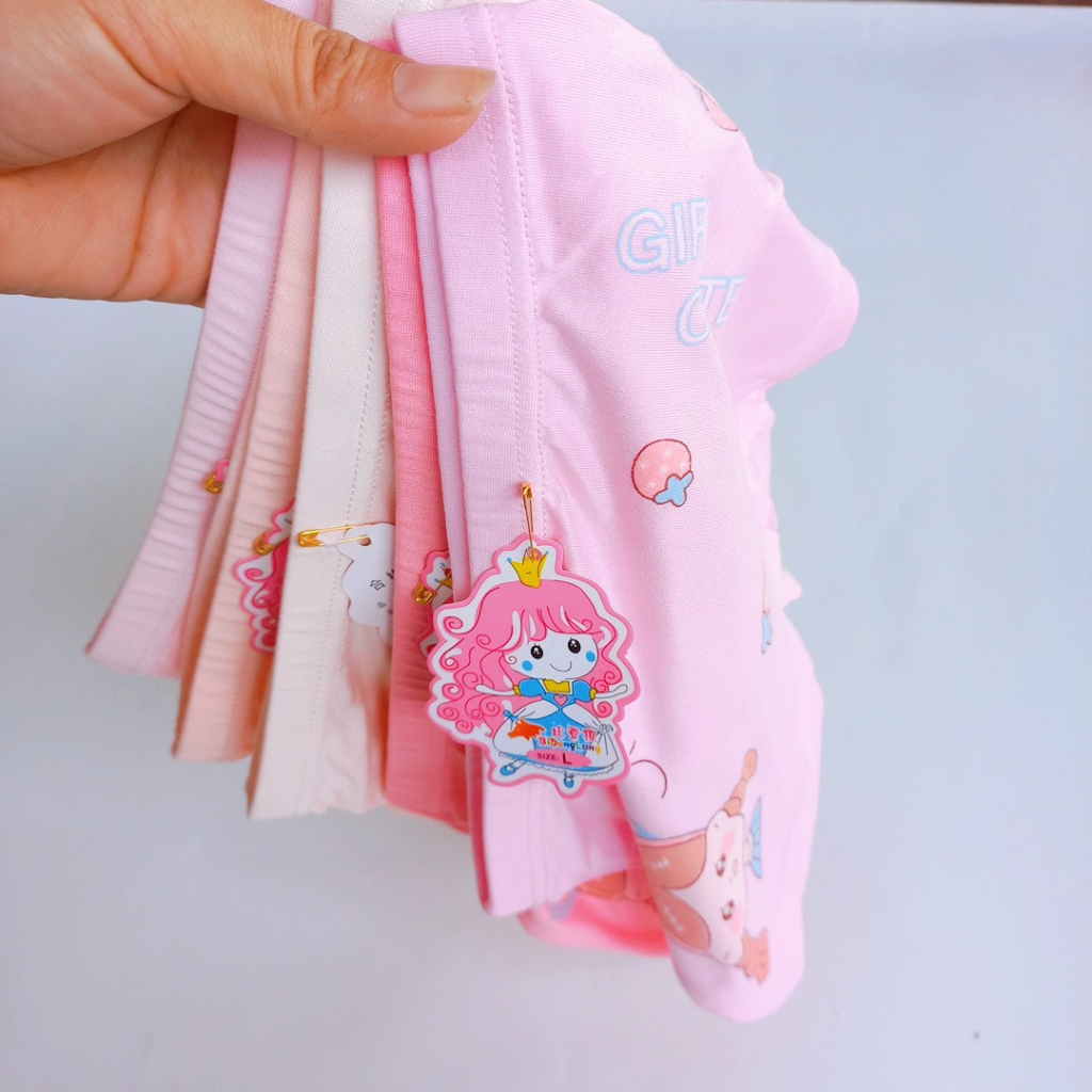 Set 5 quần chip đùi cho bé gái vải cotton mềm mát nhiều hình in dễ thương