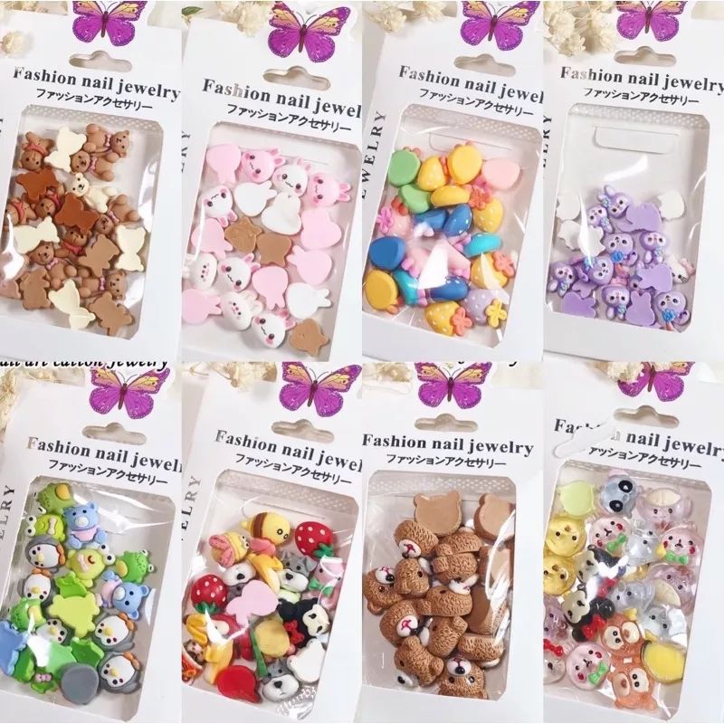 Set charm mèo Thần Tài,Doremom,gấu dâu hot trend