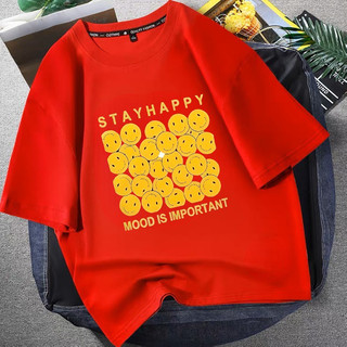 SWELEE at0057 Áo thun nam nữ cotton form rộng tay lỡ unisex hình in nhiều mặt cười