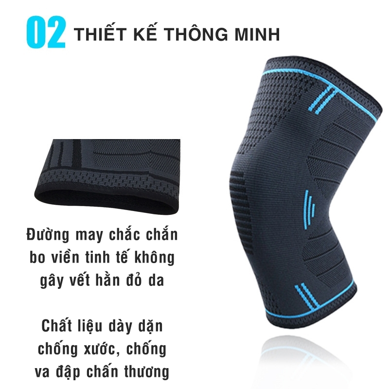 Bó Gối Thể Thao BG/14 Bảo Về Đầu Gối Tránh Chấn Thương Khớp Chơi Đá Banh Cầu Lông Tennis Bóng Chuyền Đạp Xe Gym Chạy Bộ