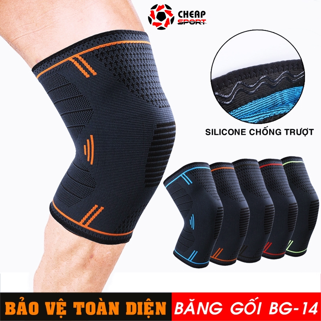 Bó Gối Thể Thao BG/14 Bảo Về Đầu Gối Tránh Chấn Thương Khớp Chơi Đá Banh Cầu Lông Tennis Bóng Chuyền Đạp Xe Gym Chạy Bộ