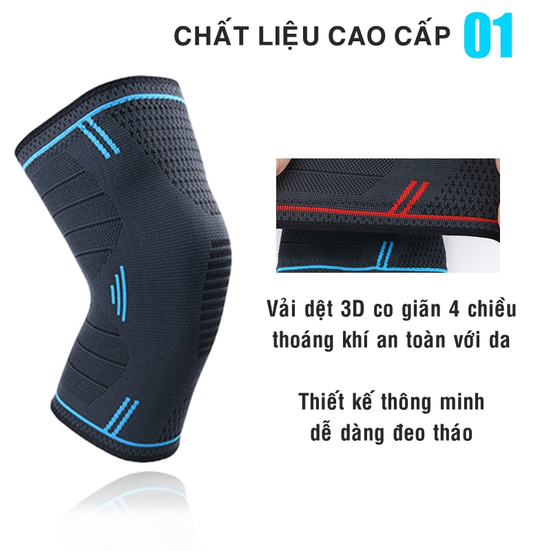 Bó Gối Thể Thao BG/14 Bảo Về Đầu Gối Tránh Chấn Thương Khớp Chơi Đá Banh Cầu Lông Tennis Bóng Chuyền Đạp Xe Gym Chạy Bộ