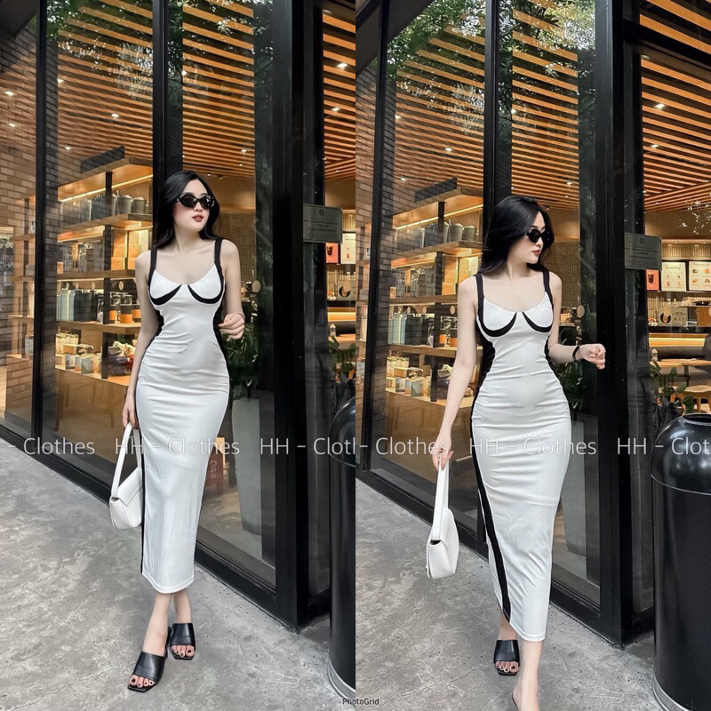 ĐẦM BODY SẺ SAU PHỒI VIỀN FORM DÀI CỰC XINH LUN D1972