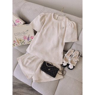  SET ÁO QUẦN GIẢ VÁY TƠ GẤM TIỂU THƯ - CELINA SET BY ESTRANO 